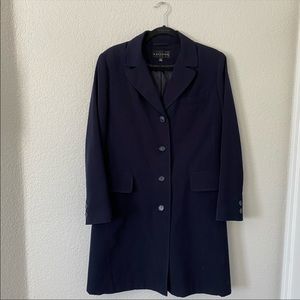Gallery Classic Long Lightweight Navy Button Down Jacket